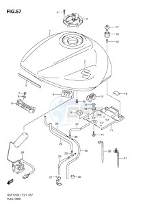 GSF1250 (E21) Bandit drawing FUEL TANK (GSF1250AL1 E24)