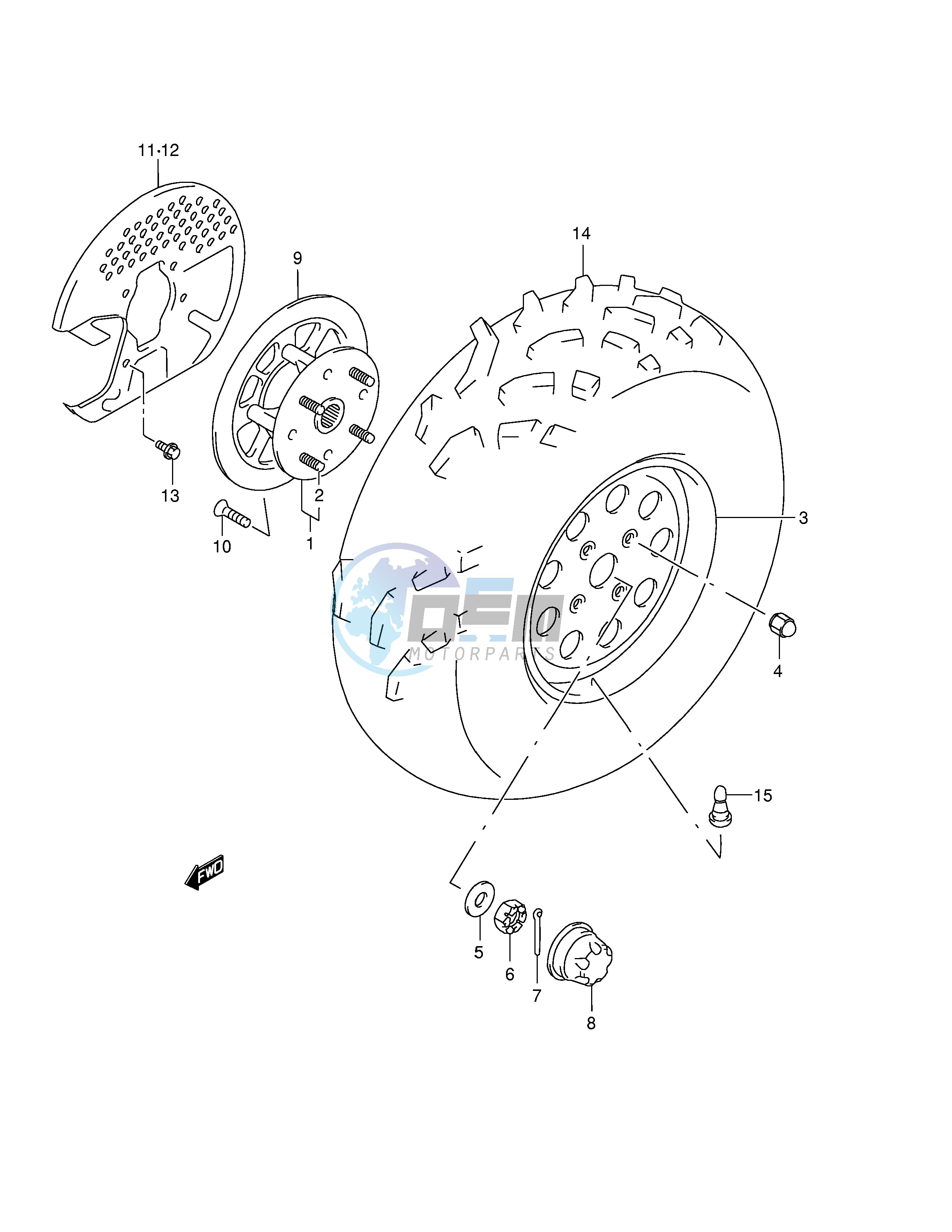 FRONT WHEEL (MODEL W X)