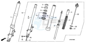 CB600FA3A Australia - (U / ABS ST) drawing FRONT FORK