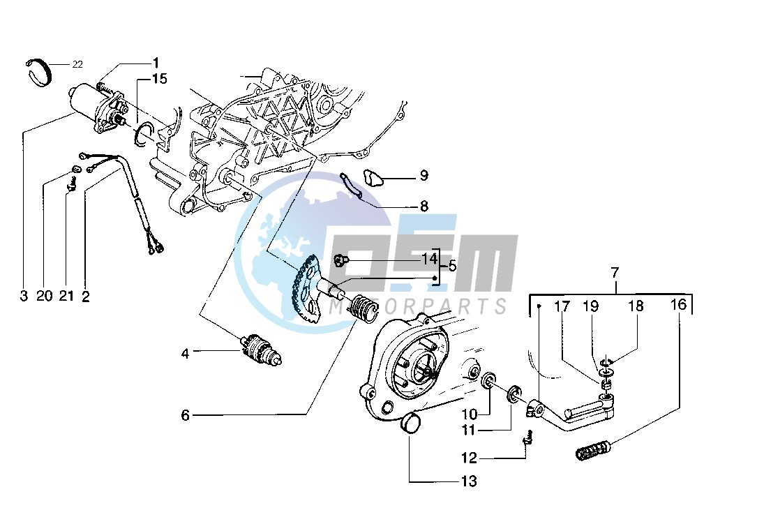 Starting Motor - Starting lever