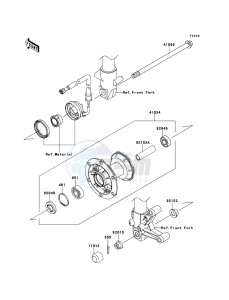 D-TRACKER 125 KLX125DCF XX (EU ME A(FRICA) drawing Front Hub