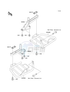 KLF 250 A [BAYOU 250] (A6F-A9F) A6F drawing FOOTRESTS