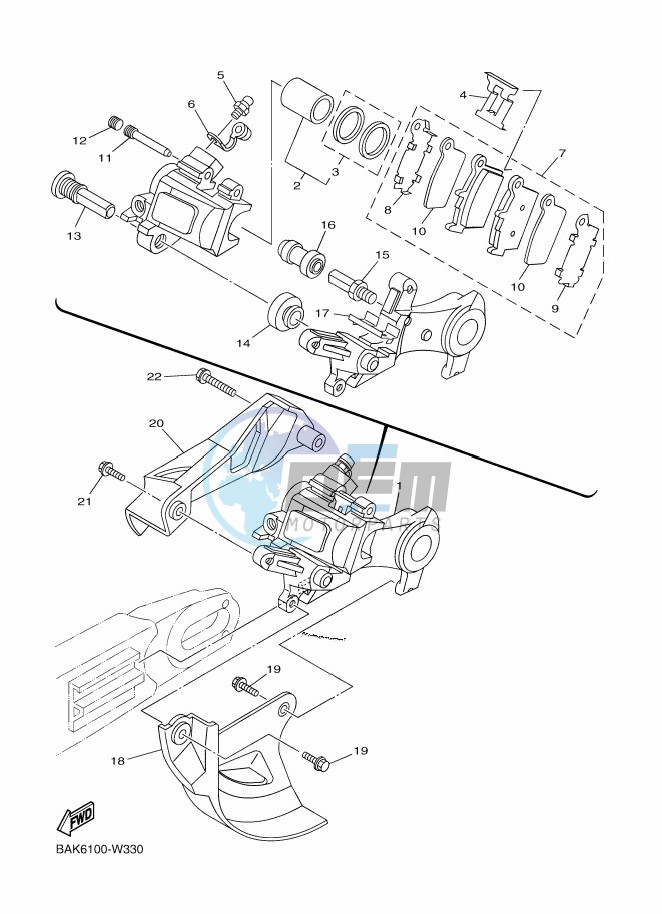 REAR BRAKE CALIPER