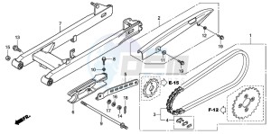 ANF125T drawing SWINGARM/CHAIN CASE (2)