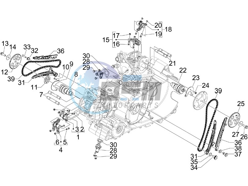 Camshaft - Rocking levers support unit