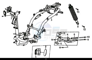 ORBIT III 50 (25 KM/H) (XE05W1-NL) (L8-M0) drawing FRAME BODY ENGINE MOUNT