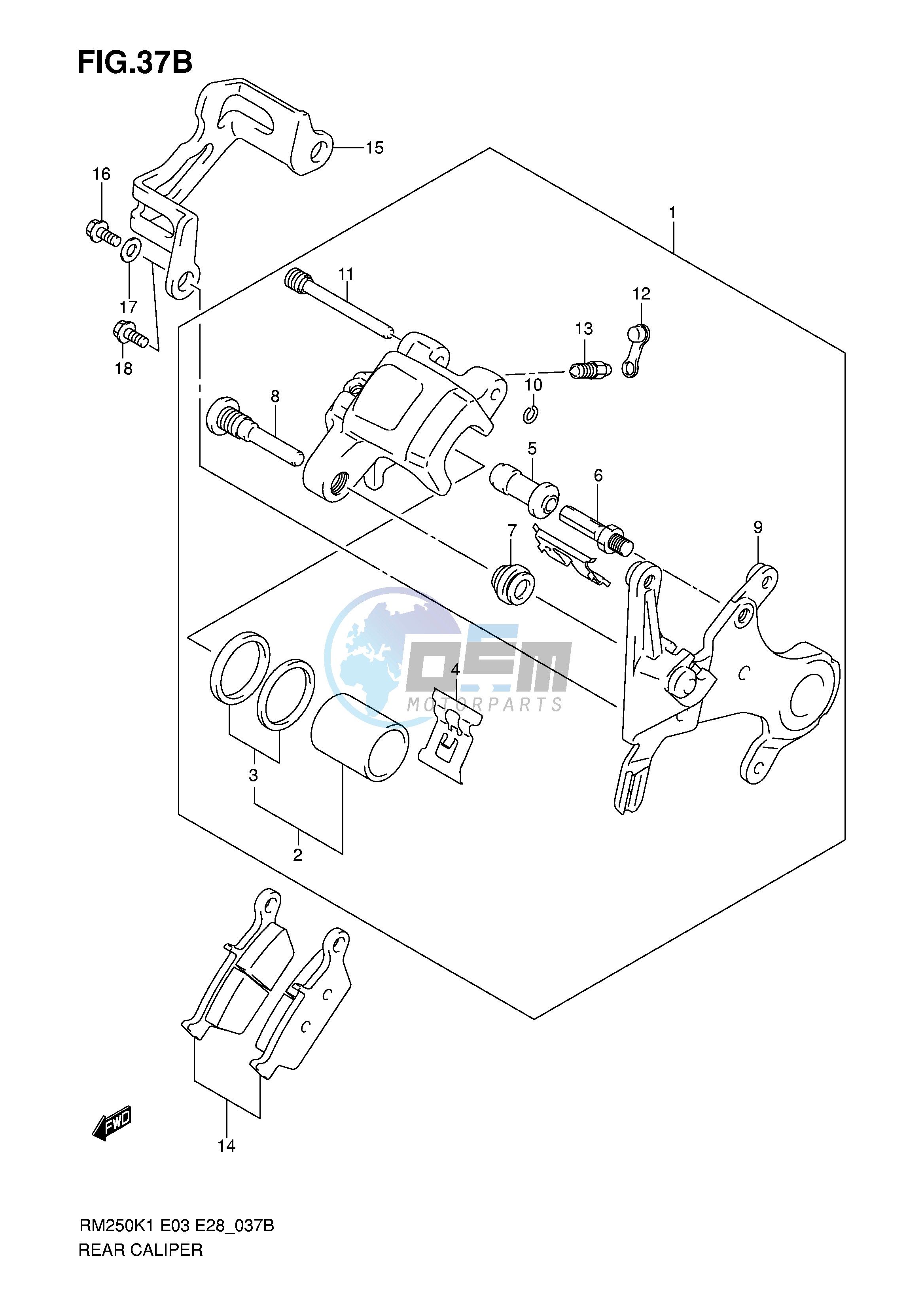 REAR CALIPER (MODEL K5 K6)