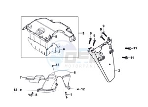 FIDDLE II 50 25KMH OLD ENGINE drawing REAR FENDER - MUDGUARD