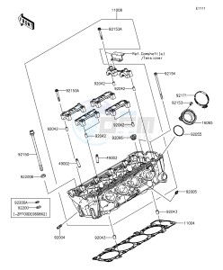 Z1000 ABS ZR1000GGF FR GB XX (EU ME A(FRICA) drawing Cylinder Head