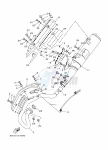 XT250 (B7C3) drawing EXHAUST