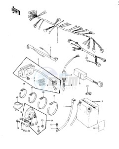 KZ 750 B (B1-B4) drawing CHASSIS ELECTRICAL EQUIPMENT