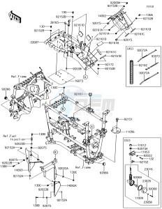 BRUTE FORCE 750 4x4i EPS KVF750HGF EU drawing Frame Fittings