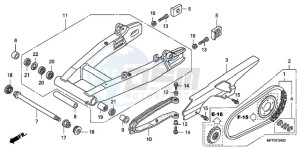 CB1300SA9 SI / ABS BCT MME TWO - (SI / ABS BCT MME TWO) drawing SWINGARM/CHAIN CASE