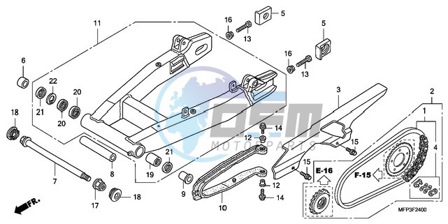 SWINGARM/CHAIN CASE