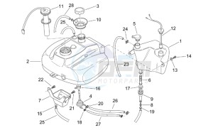 Scarabeo 100 (eng. Minarelli) drawing Oil and fuel tank