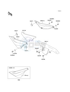 KL 250 G [SUPER SHERPA] (G9F) G9F drawing SIDE COVERS_CHAIN COVER