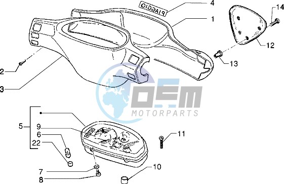 Speedometers Kms. - handlebar cover