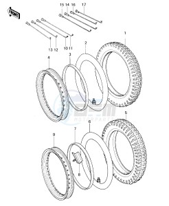 KDX 80 A [KDX80] (A1-A2) [KDX80] drawing WHEELS_TIRES