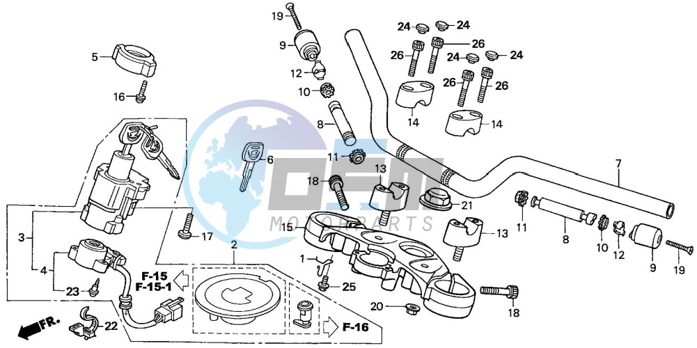 HANDLE PIPE/TOP BRIDGE (CBF600S6/SA6/N6/NA6)