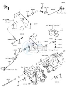 MULE SX KAF400JJF EU drawing Front Brake Piping