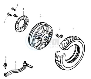JOYRIDE 200 E2 - 2004 drawing REAR WHEEL / REAR FORK