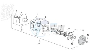 Scarabeo 100 4T e3 net drawing Clutch