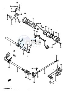 GSX-R750 (J-K-L) drawing GEAR SHIFTING