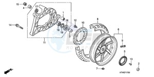 SH300AR9 France - (F / ABS CMF SPC TBX) drawing REAR WHEEL/SWINGARM