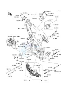 KX 450 E (KX450F MONSTER ENERGY) (E9FA) E9FA drawing FRAME FITTINGS