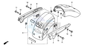 GL1500C F6C drawing REAR FENDER/GRAB RAIL