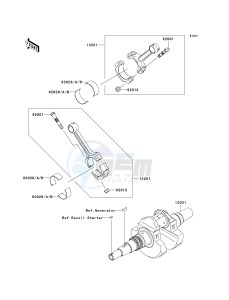 KVF 650 F [BRUTE FORCE 650 4X4I] (F6F-F9F ) F7F drawing CRANKSHAFT