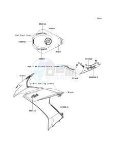 ZX 1000 E [NINJA ZX-10R] (E8F-E9FA) 0E9FA drawing DECALS-- GREEN_BLACK- --- E9FA- -