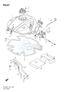 SFV650 (E21) Gladius drawing FUEL TANK (SFV650L1 E24)