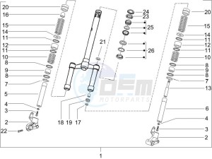 NRG 50 power DD drawing Fork steering tube - Steering bearing unit