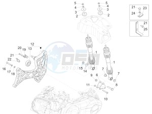 GTS 300 ie ABS Super (APAC) drawing Rear suspension - Shock absorber/s