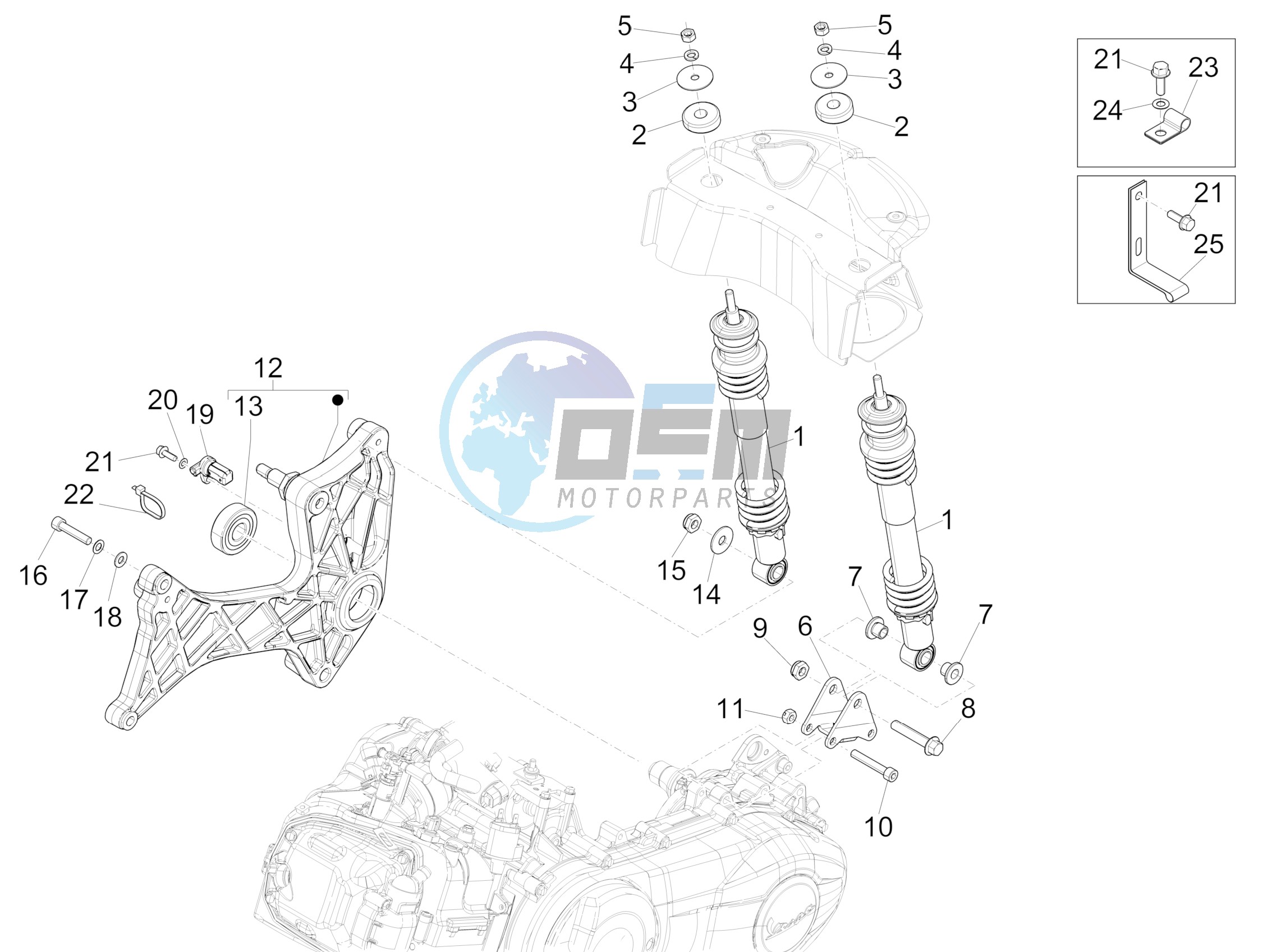 Rear suspension - Shock absorber/s