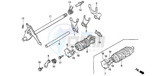 NSR50S drawing SHIFT DRUM/SHIFT FORK