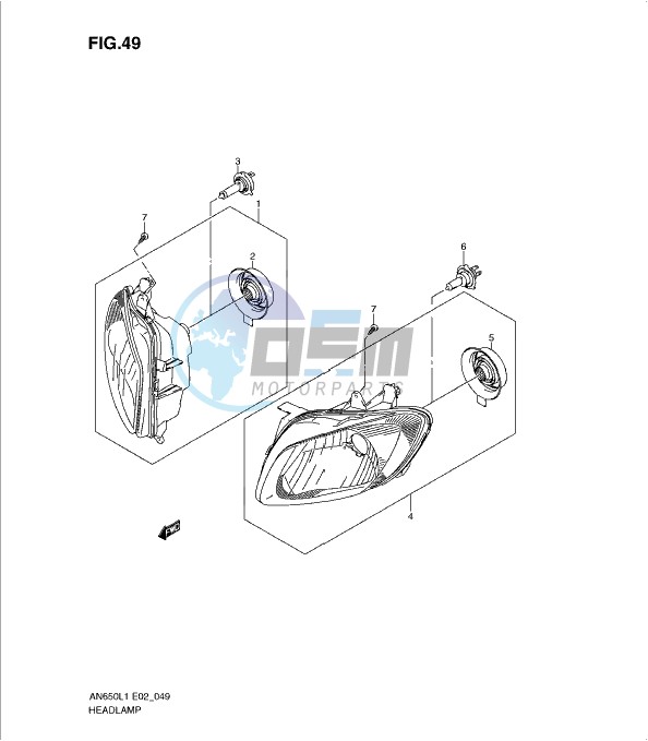 HEADLAMP (AN650AL1 E24)