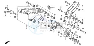 CBR600F4 drawing REAR CUSHION