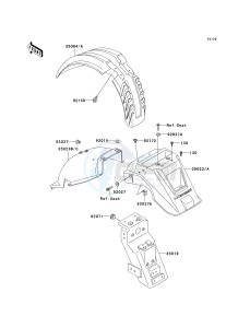 KL 650 A [KLR650] (A15-A19) [KLR650] drawing FENDERS