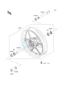 ZX636 C [NINJA ZX-6R] (C6F) C6F drawing FRONT WHEEL