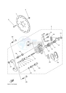 YXM700E YXM70VPXG VIKING EPS (B423) drawing REAR BRAKE CALIPER 2