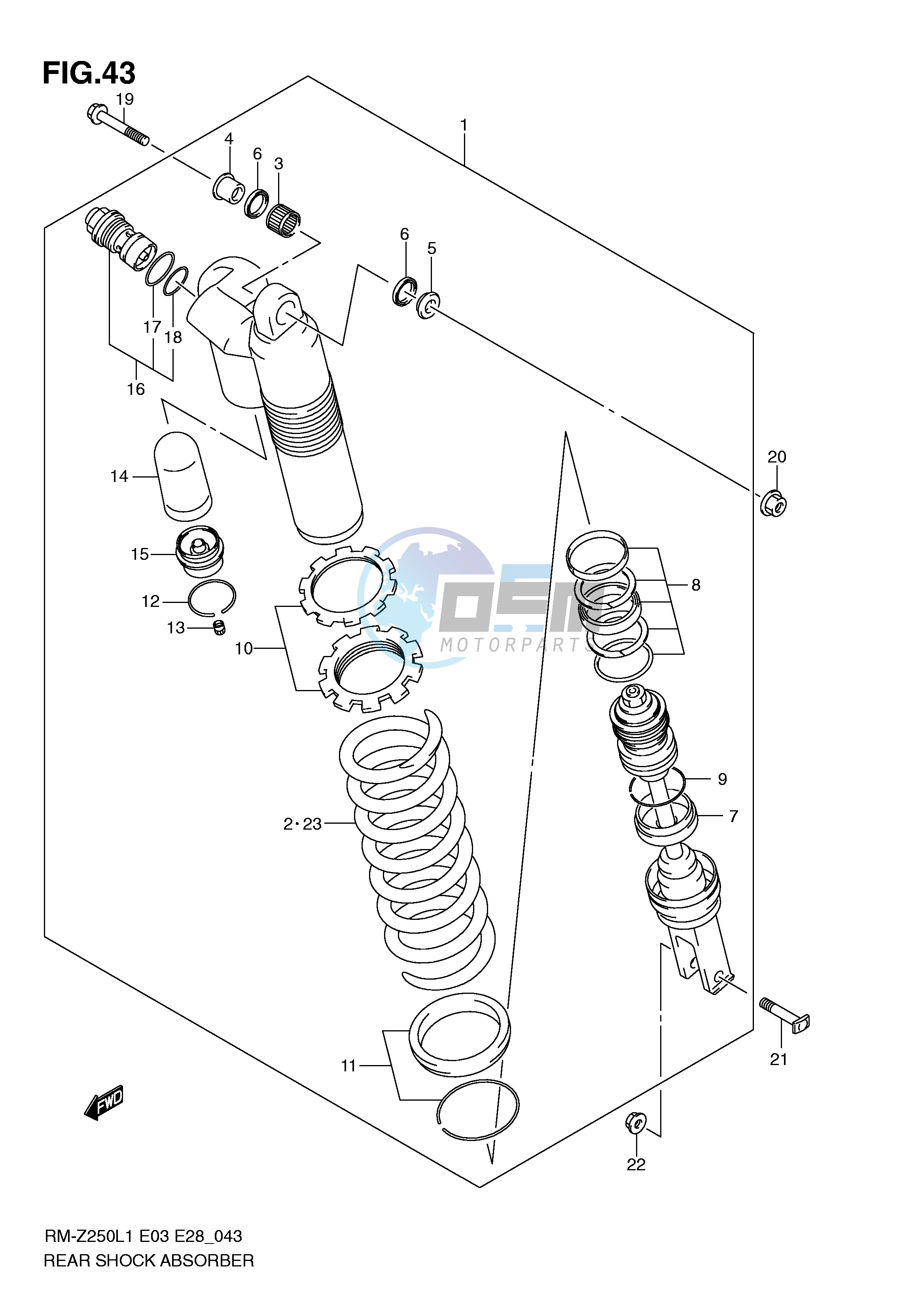 REAR SHOCK ABSORBER (RM-250L1 E28)