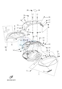 MTM690 XSR700 (B347 B347 B347 B347) drawing FUEL TANK 2