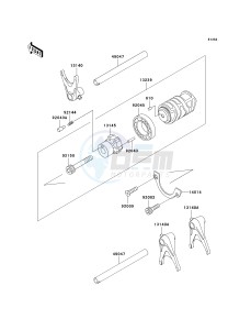 EJ 650 A [W650] (A2-A4 A4 CAN ONLY) W650 drawing GEAR CHANGE DRUM_SHIFT FORK-- S- -