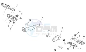 V7 CafÃ¨ 750 drawing Front footrests