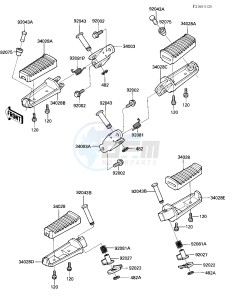 ZX 900 A [NINJA] (A1-A2) NINJA 900 drawing FOOTRESTS