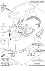 DF 300AP drawing Engine Cover Black/White