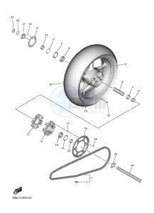 YZF-R6 YZF600 R6 (BN6A) drawing REAR WHEEL