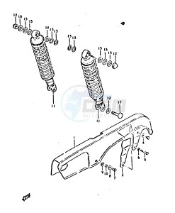 GSX750 (T-X) drawing CHAIN CASE - SHOCK ABSORBER